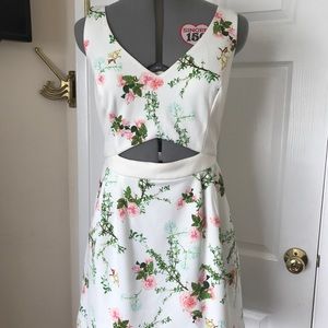 Floral White Midi Dress
